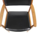 Fauteuil de bureau scandinave en teck et en skaï, Suède, 1960