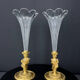 Paire de vases cornets en cristal taillé et bronze doré, de style Empi