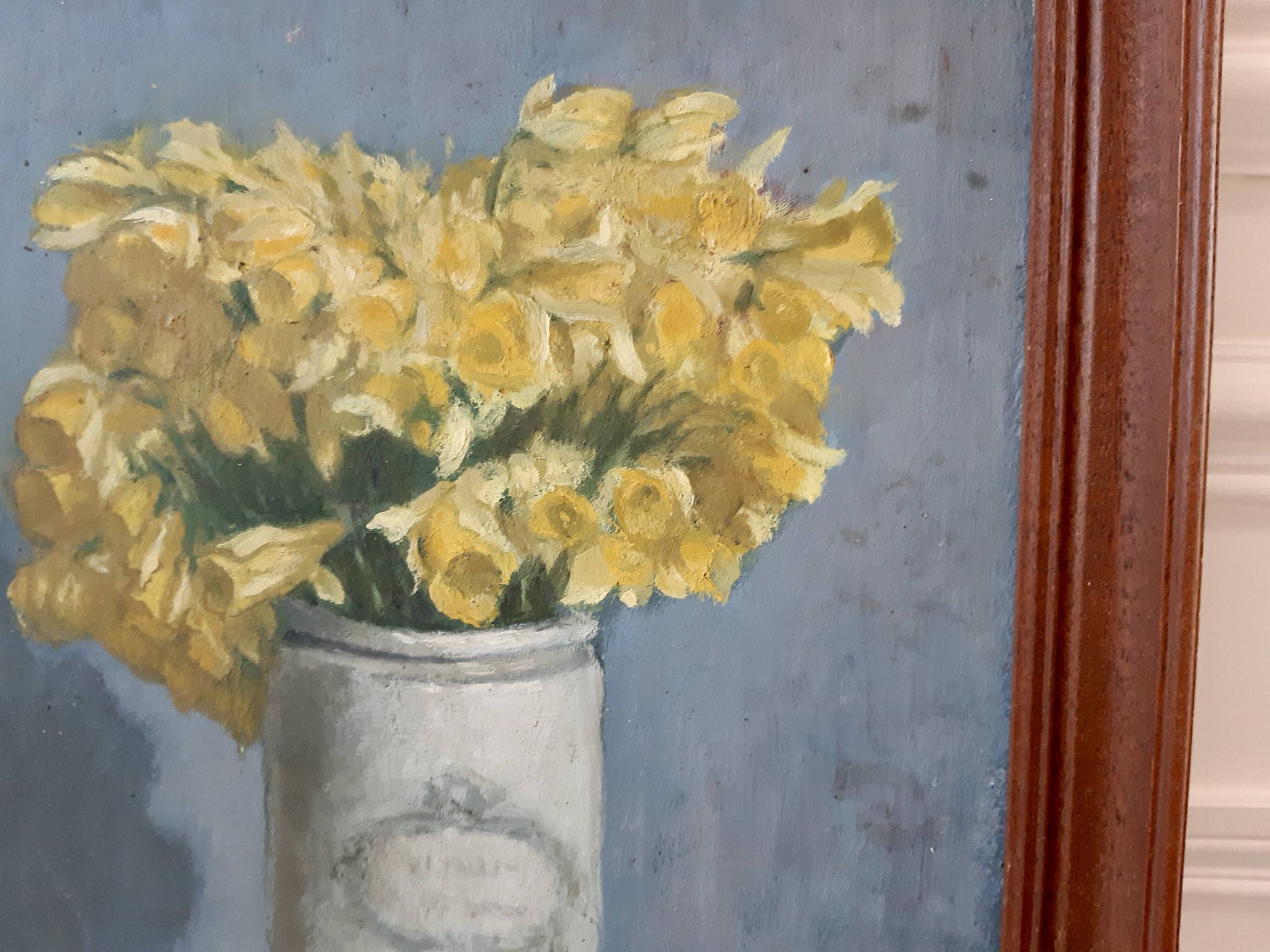Tableau bouquet de fleurs jonquilles années 20