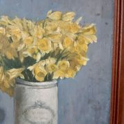 Tableau bouquet de fleurs jonquilles années 20