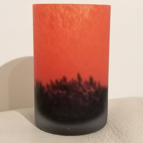 Vase art déco pâte de verre ancien signé Laflor