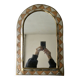 Moroccan mirror in chiseled brass, copper and silver, 70s-80s