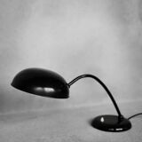 Vintage Bauhaus German Minimalist Black Metal Desk Lamp from Gebrüder Cosack Gecos, 1940s