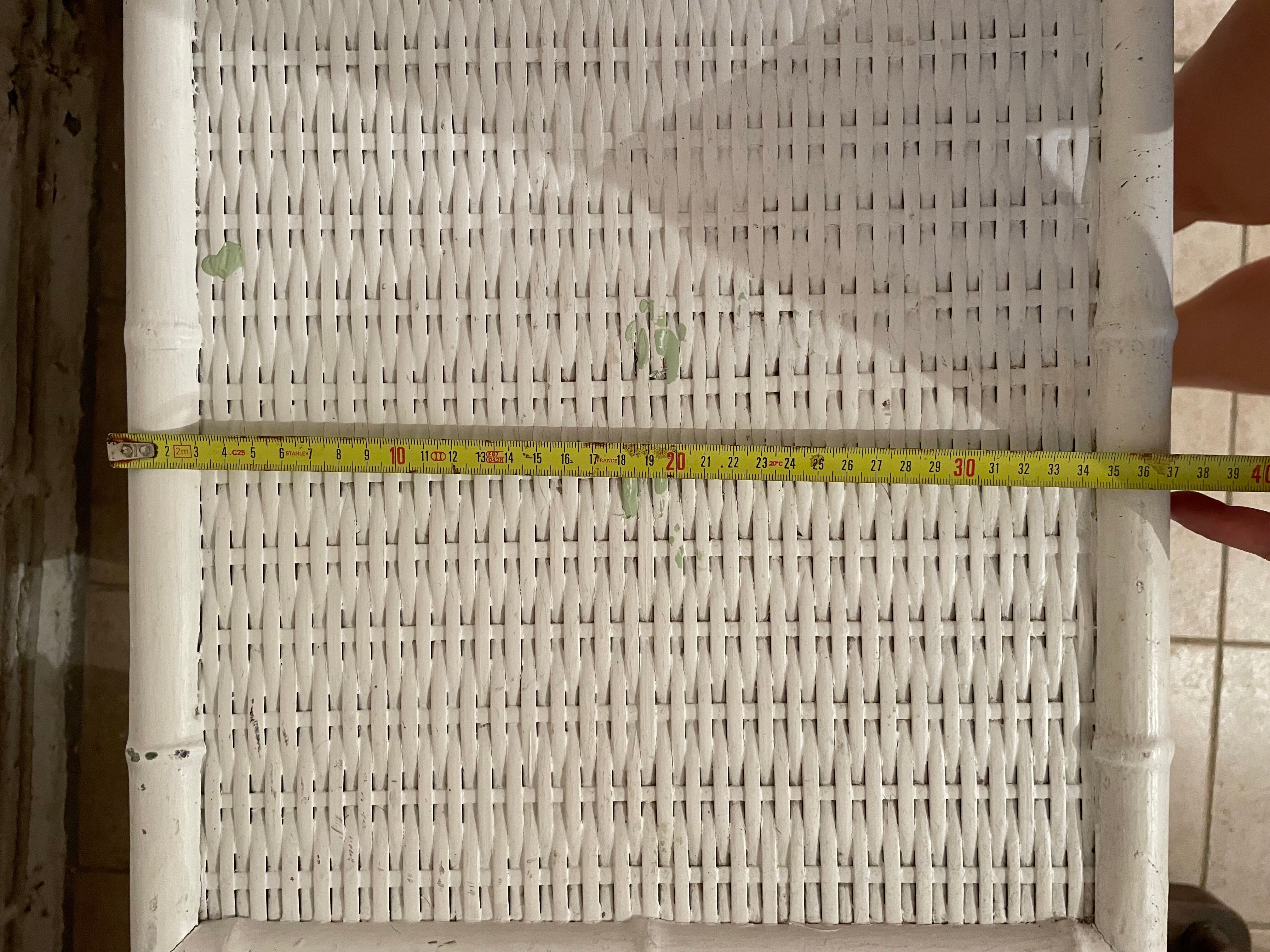 small white rattan cabinet 3 drawers