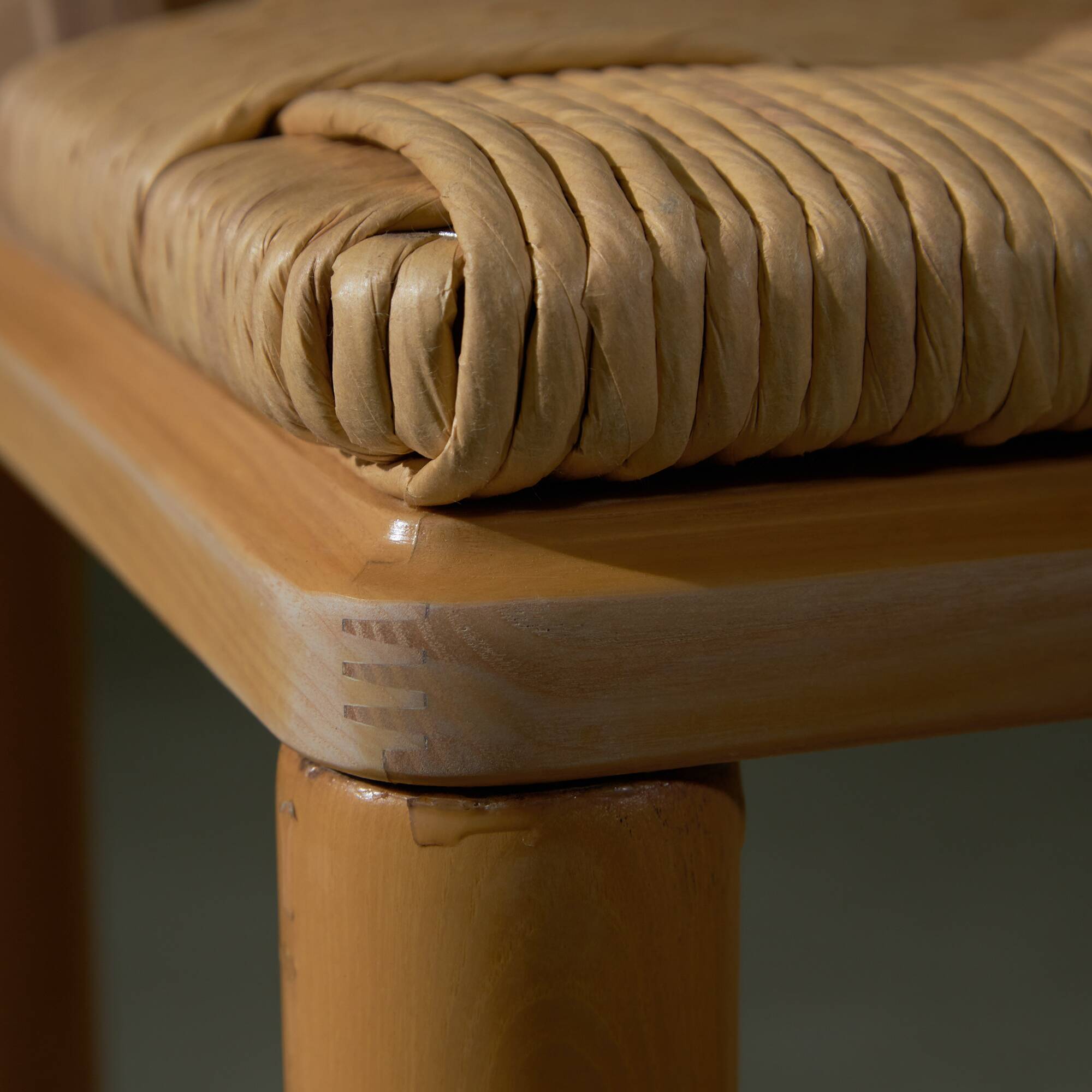 Italian Wooden and Wicker  Chair