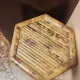 Vintage burnt bamboo side table