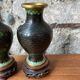 Pair of chinese cloisonné miniature vases 2nd half xxth