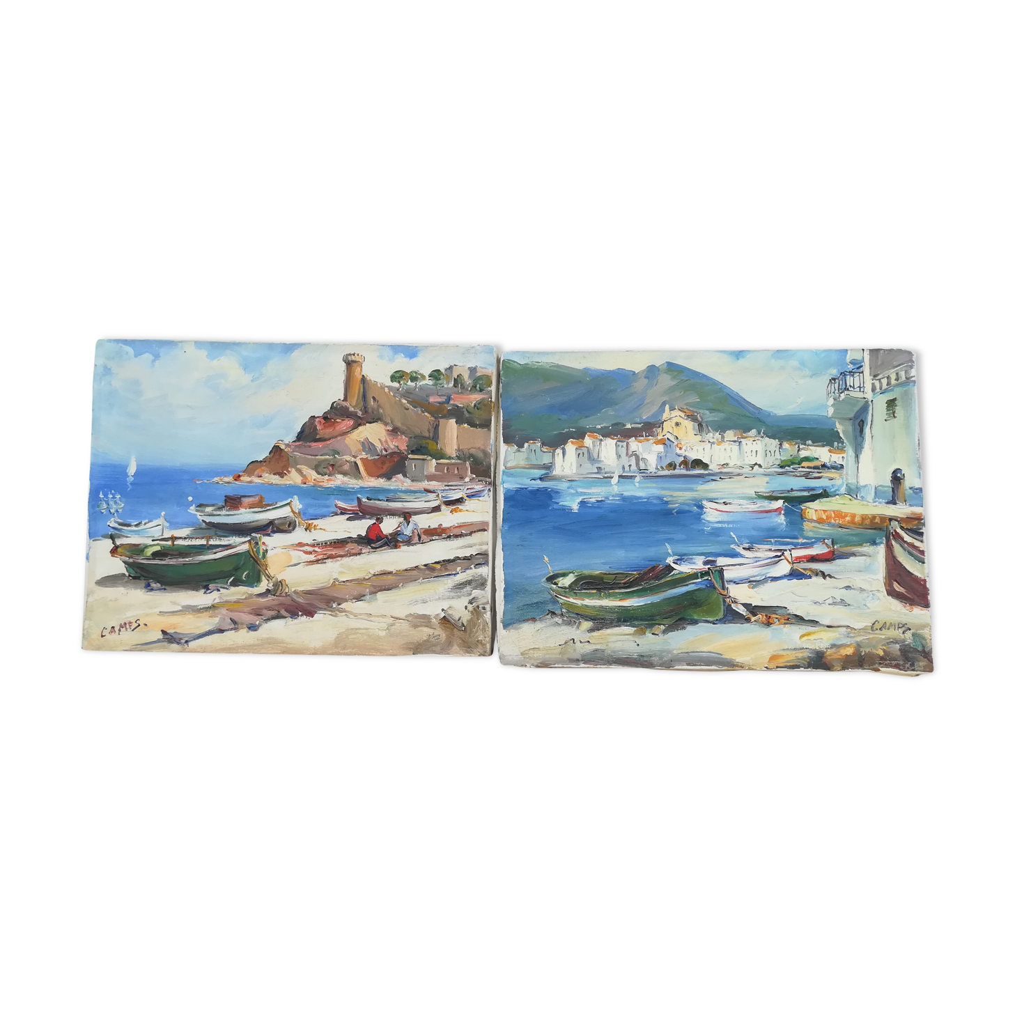 Acrylics on canvas, Cadaques and Tossa de Mar