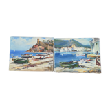 Acrylics on canvas, Cadaques and Tossa de Mar