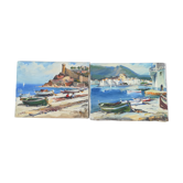 Acrylics on canvas, Cadaques and Tossa de Mar