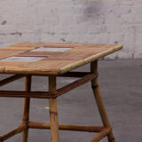 Rattan and ceramic coffee table