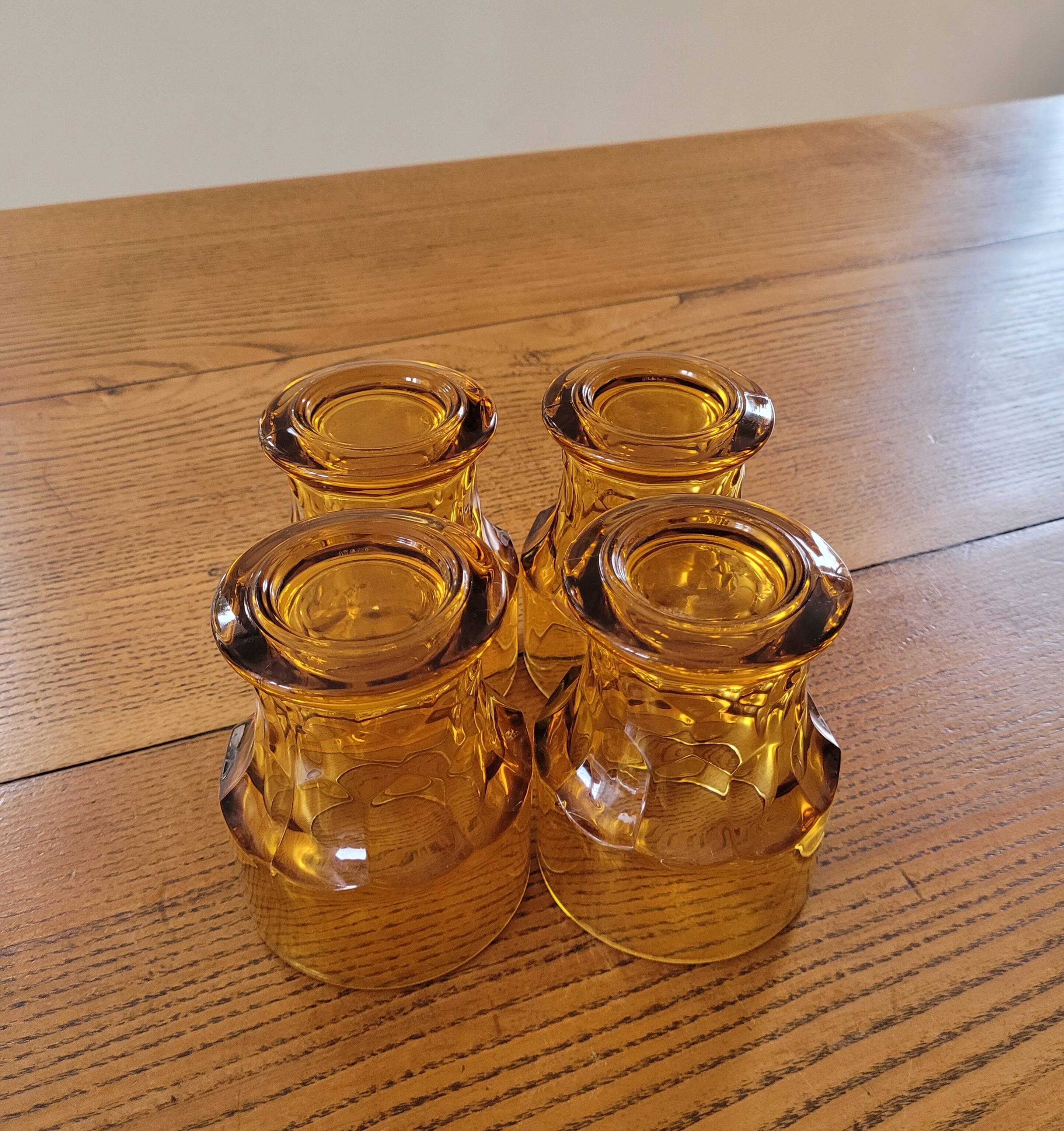 Lot de 4 verres ambrés vintage, Italy