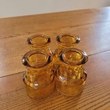 Lot de 4 verres ambrés vintage, Italy