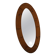 Large oval wall mirror in solid pine by Glasmäster Markaryd, Sweden, 1960s.