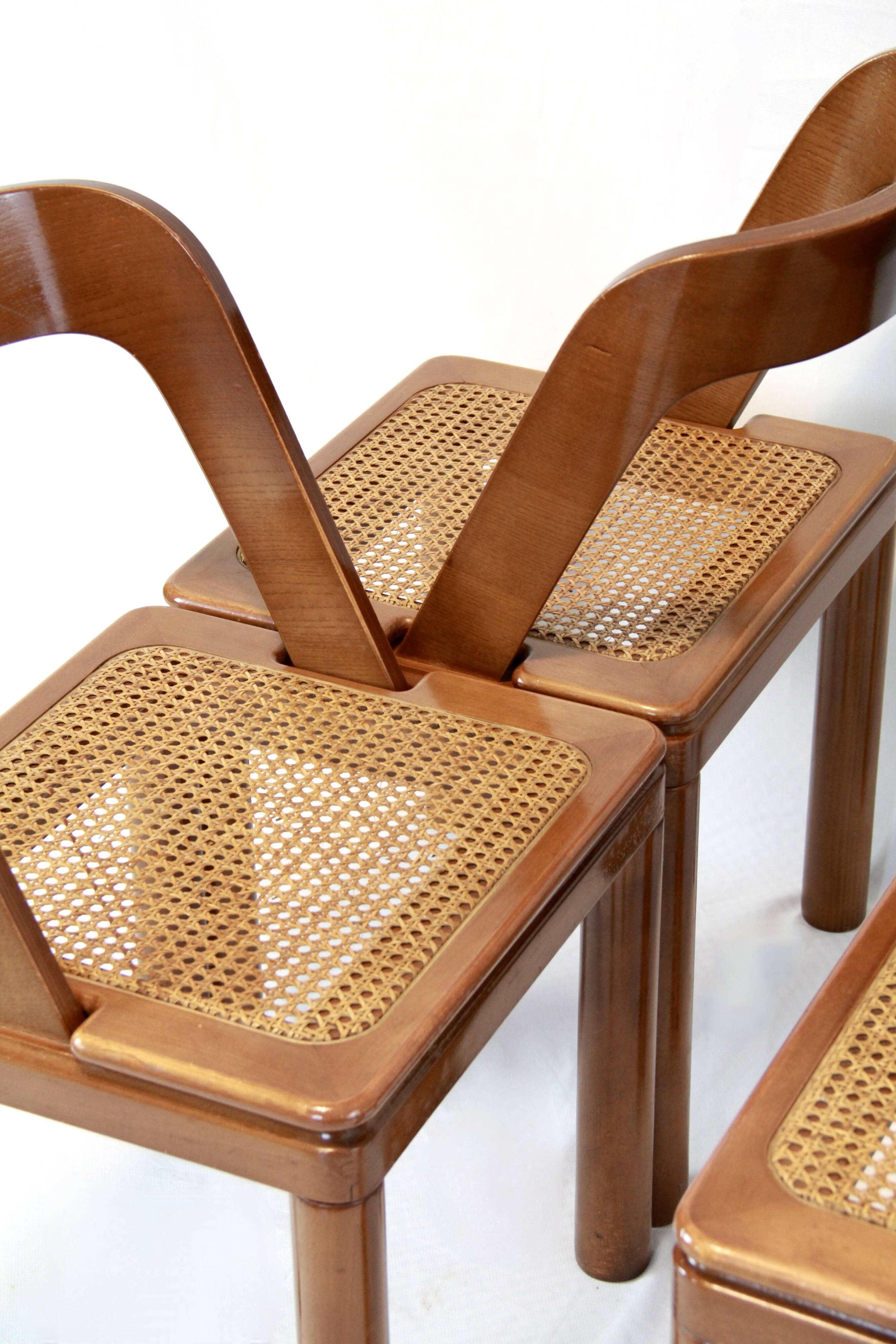 Sabot, Vintage Mid-Century Modern Dining Chairs by RB Rossana, Set of 4, It