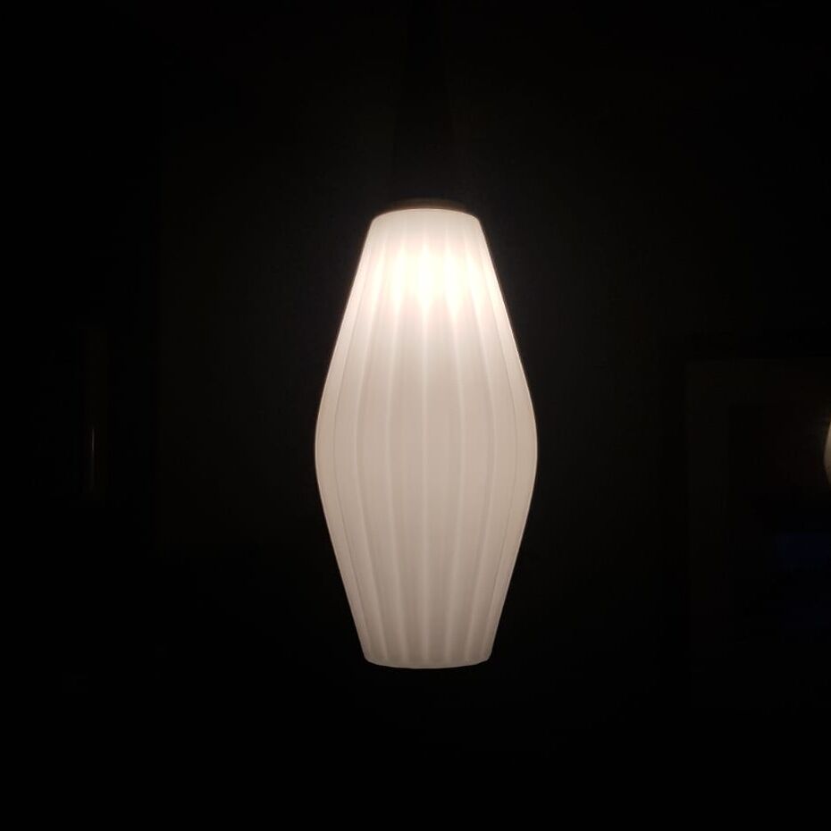 Hanging lamp with teak fixture 70