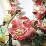 Old ceramic bouquet maker from the 1930s - Vintage Victorian French Majolica