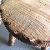 Tabouret tripode bois brut
