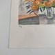 Lithographie signée Michel Henry - Bouquet à la fenêtre