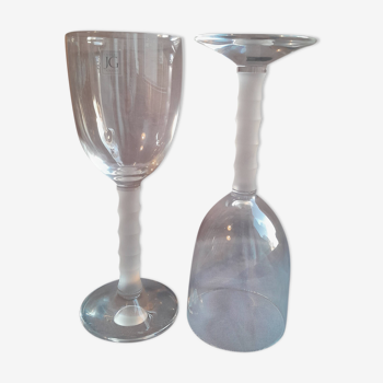 Lot de 2 verres en cristal