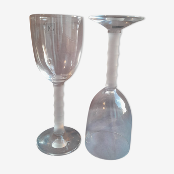 Set of two crystal glasses