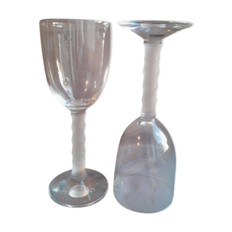 Set of two crystal glasses