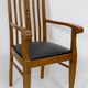 Set of 6 Art Nouveau chairs and armchairs in oak and leather.