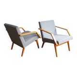 Pair of 1970s Armchairs by Mier with new fabric