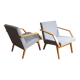 Pair of 1970s Armchairs by Mier with new fabric