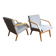 Pair of 1970s Armchairs by Mier with new fabric