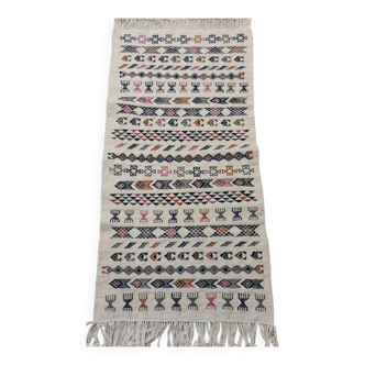 Tapis margoum à motifs berbères multicolores tissés mains