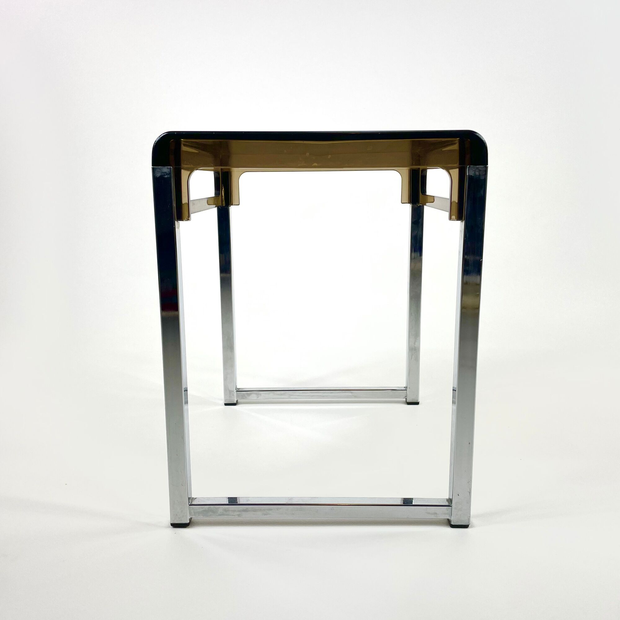 Vintage plexiglass and chrome side table, France, circa 1970