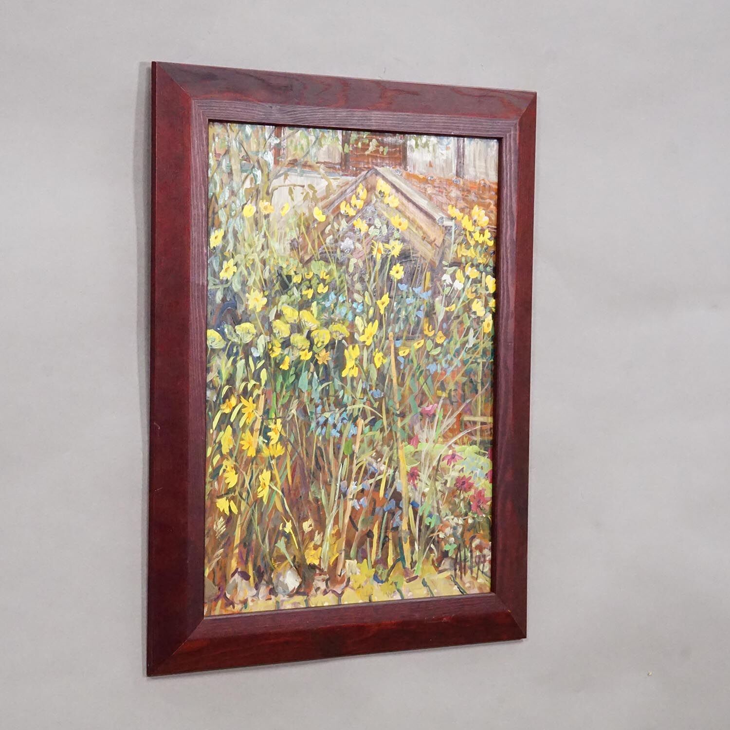 Large oil painting of a garden landscape, Alexander Michael 1997