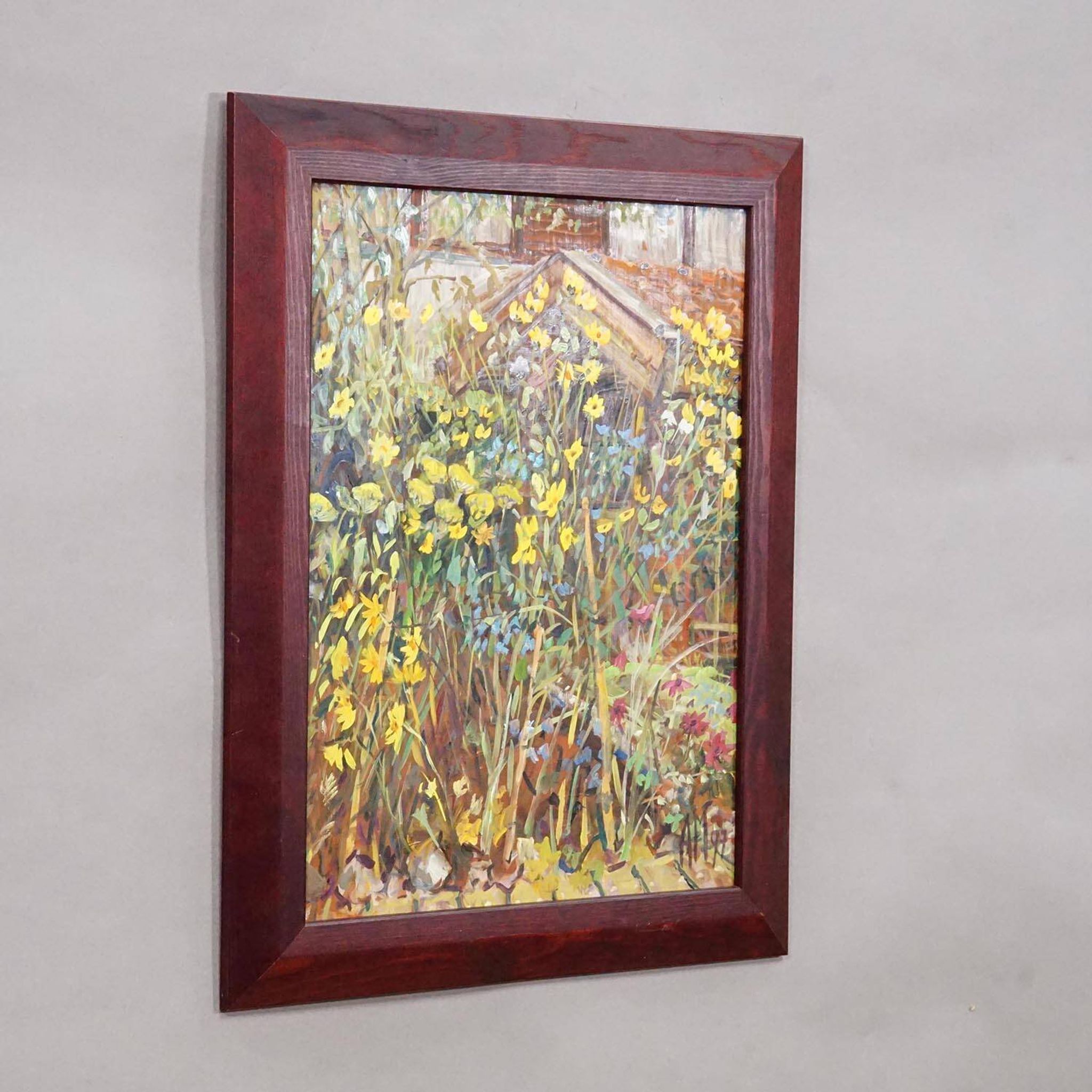 Large oil painting of a garden landscape, Alexander Michael 1997