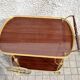 Vintage bar trolley in matte gold metal and melamine 1960