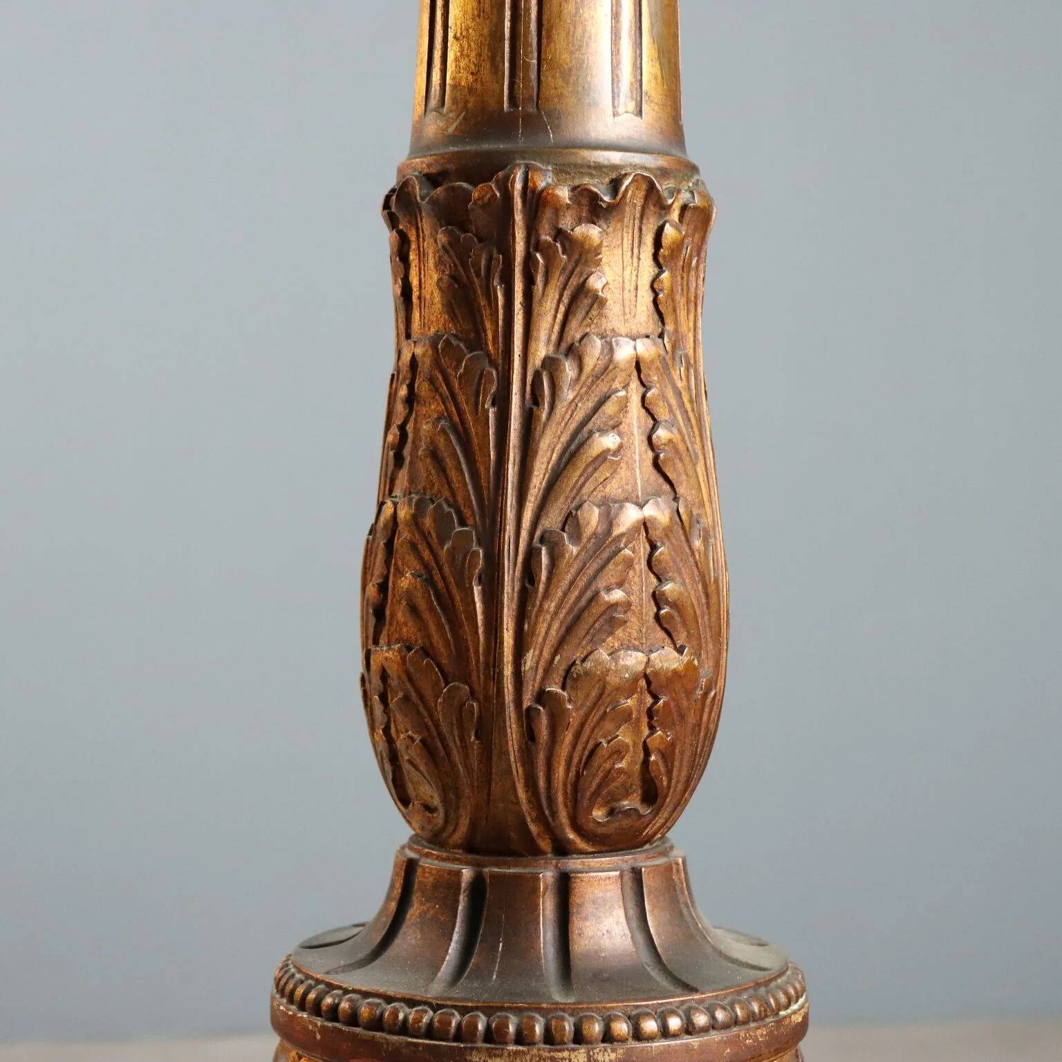 Antique neoclassical candelabrum in wood and iron, Italy, 19th century