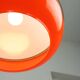 Space Age Italian Orange Plexiglass and Brass Pendant Lamp, 1970s