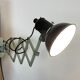 Vintage industrial black enamel scissor wall lamp, 1950s