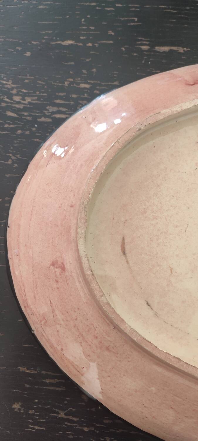 Large enamelled earthenware dish signed Tony Jaillet from the 1950s-60s.