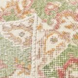 4x7 Beige and Green Floral Design Vintage Rug, Anatolian Rug, 113x207Cm