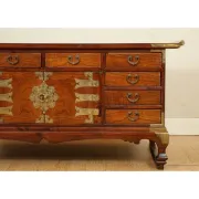 Coffee Table in Elm with Drawers, Korea, Late 19th Century