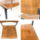 Chaise empilable vintage Mid-Century en bois design danois piètement métal