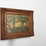 Romantic Floral Still Life Painting, Belgium ca. 1900