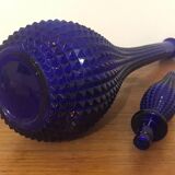 Empoli carafe cobalt blue diamond point