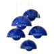 5 Blue Flower Pots by Verner Panton produced by Louis Poulsen