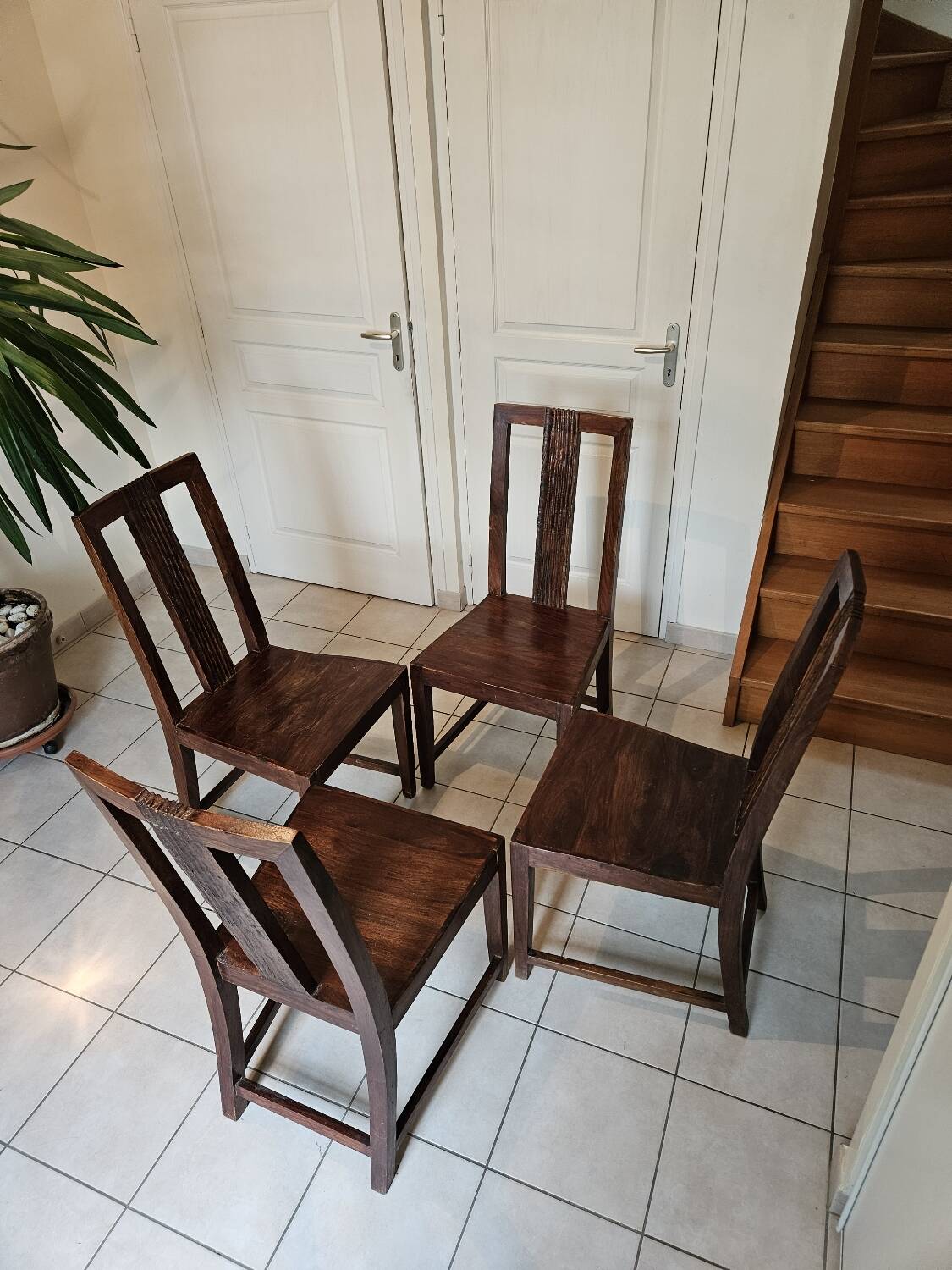 4 solid rosewood chairs
