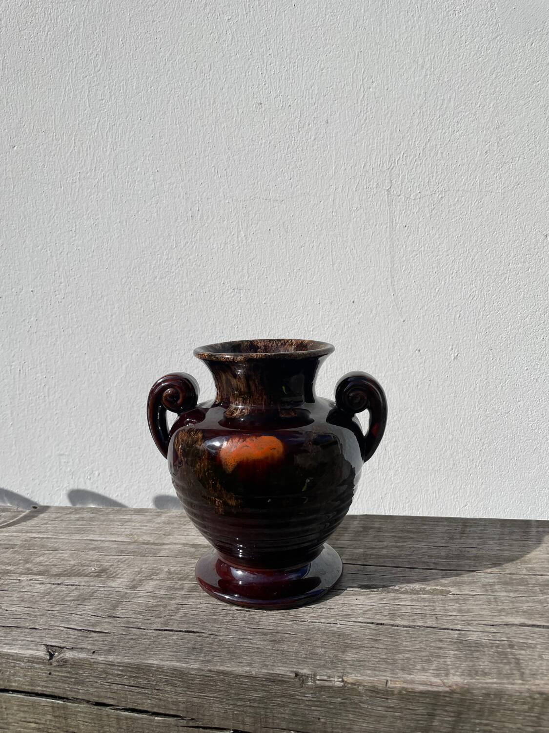 Art Deco brown ceramic vase