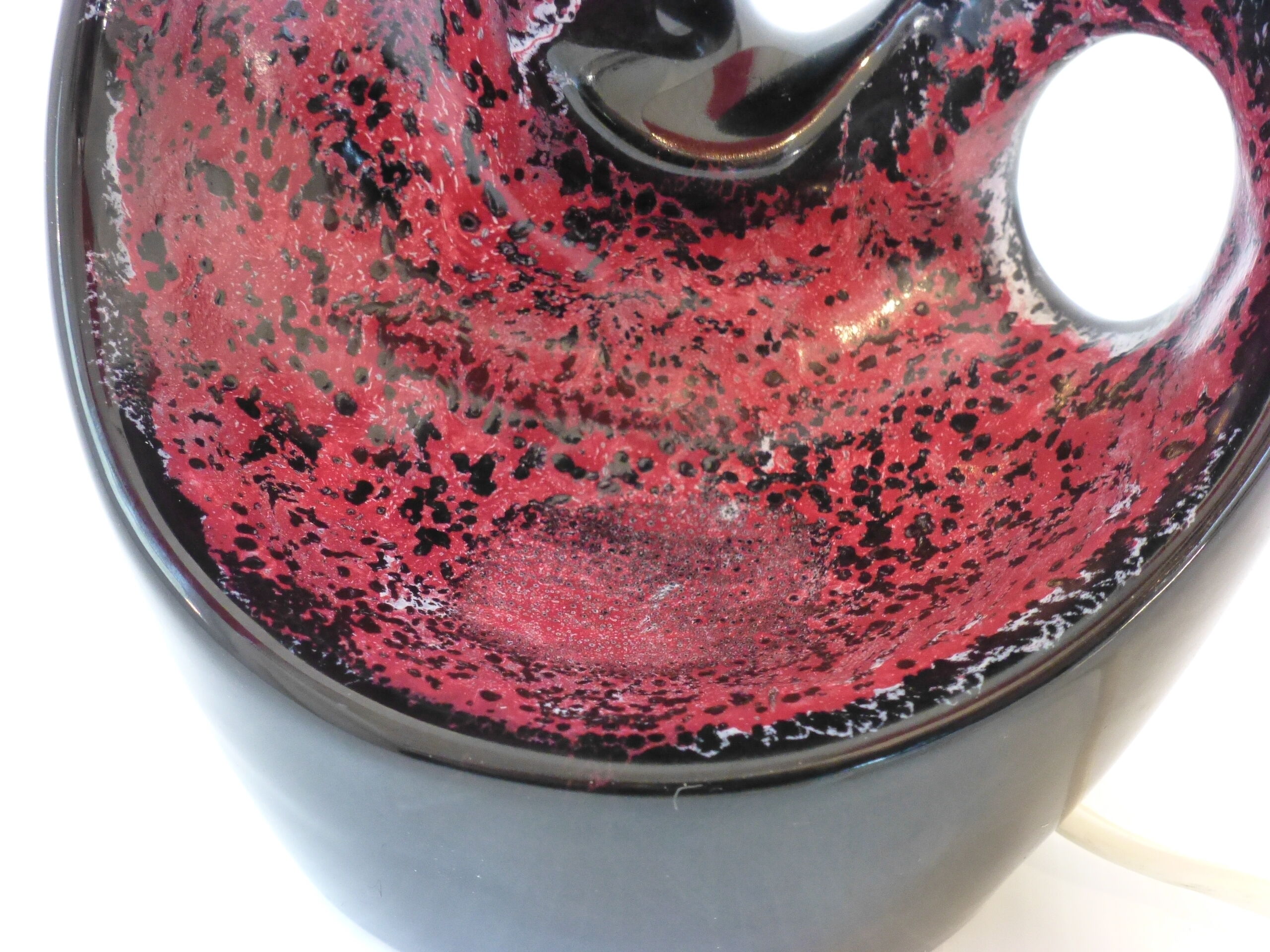 Adorable lamp 50s in ceramics and nylon raffia 1950 vintage 50's rockabilly