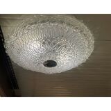 Contemporary transparent filigree flush mount in murano glass