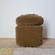 Duo pouf et coussin assorti velours vert olive